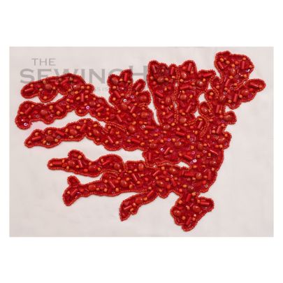 Angel Embroidery - clear sequins at the base and beads of varying shapes and sizes on top