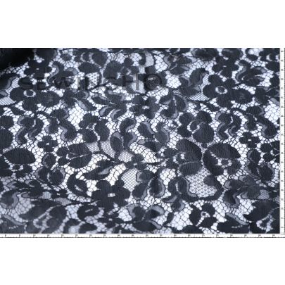 Beautiful Ink Black Lightweight Guipure Lace - contrast between the delicate lace and other fabric adds a unique and eye-catching element to designs
