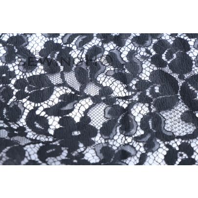 Beautiful Ink Black Lightweight Guipure Lace - contrast between the delicate lace and other fabric adds a unique and eye-catching element to designs