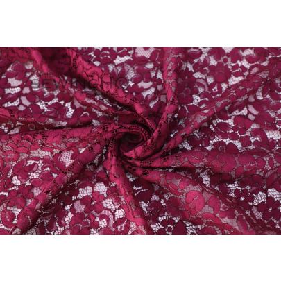 Vermillion Red Lightweight Guipure Lace - all-over floral pattern from Sophie Hallette