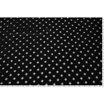 Black Cotton Lace with Backed Net - black French lace backed throughout with mesh