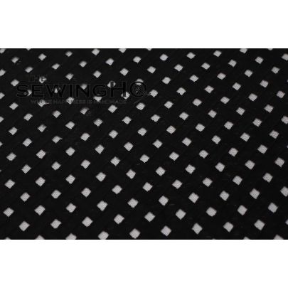 Black Cotton Lace with Backed Net - black French lace backed throughout with mesh