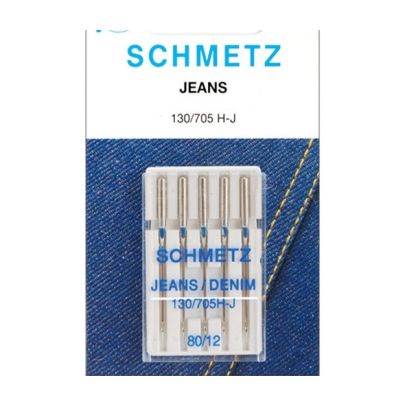 Schmetz Jeans Sewing Machine Needles 5 Pack 130/705 H-J (80/12) 