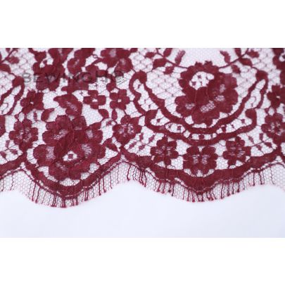 Berry Red Chantilly Lace - manufacturer of premium French laces, Riechers Mareschot