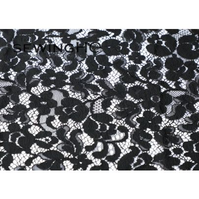 Black Lightweight Guipure Lace - lace comes in an all over floral pattern from Sophie Hallette