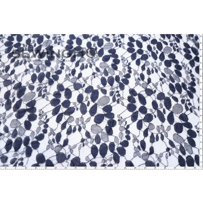 Ink Black Pearl Drop Pattern Chantilly Lace - mesh holds an array of pearl drops, giving you a contemporary yet elegant look