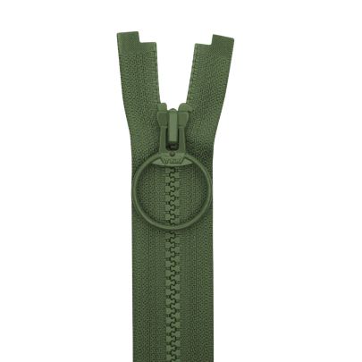 18cm YKK Vislon Sports Open End Zip in Khaki Green