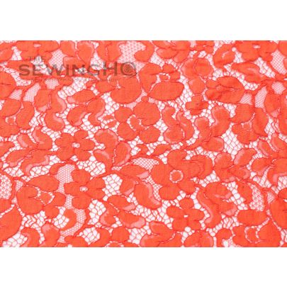 Red Lightweight Guipure Lace - floral pattern from Sophie Hallette