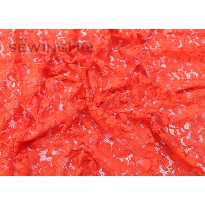 Red Lightweight Guipure Lace - floral pattern from Sophie Hallette