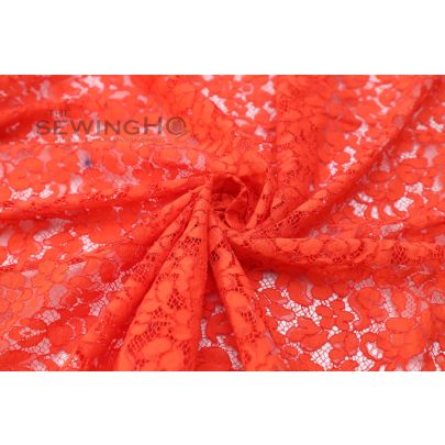 Red Lightweight Guipure Lace - floral pattern from Sophie Hallette