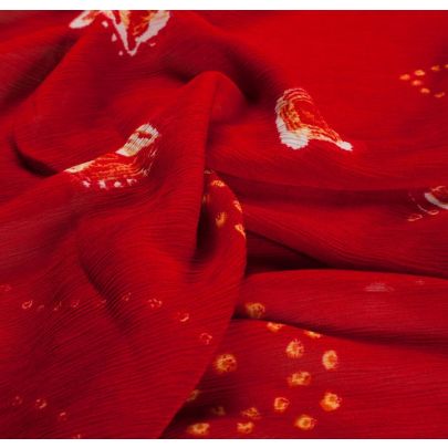 Vintage Jasper Conran Red Print Fabric