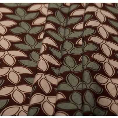 100% Rayon Leaf Print Jersey
