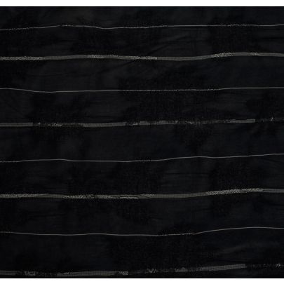 100% Rayon - Navy And White Broken Stripes Fabric