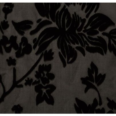Silk Velvet Devore Floral Black Fabric (sold as 1.4m x 1.1m piece)