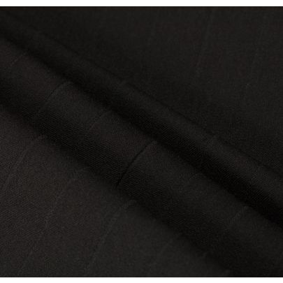 Poly Wool Black Fabric
