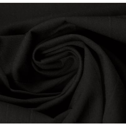 Poly Wool Black Fabric