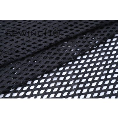 Black Diamond Pattern Cotton Corded Lace