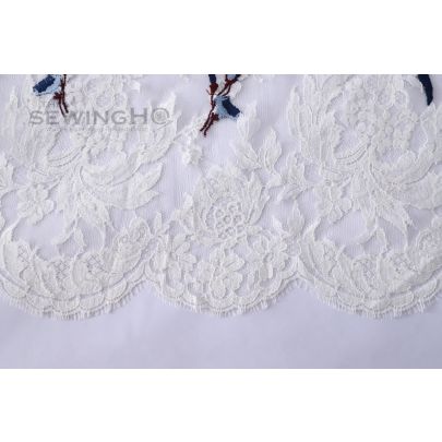 Embroidered Multi Chantilly Lace - an array of hues making an all-over floral texture