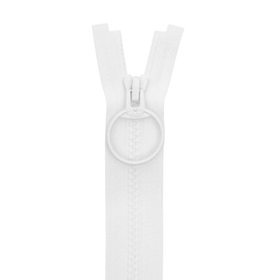 20cm YKK Vislon Sports Open End Zip in White