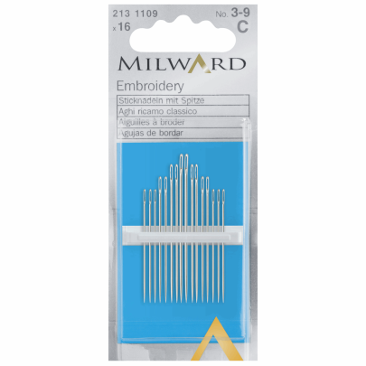  Milward Assorted Embroidery Hand Sewing Needles 16 Pack