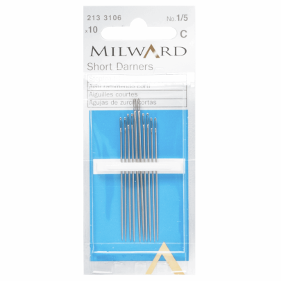 Milward Assorted Short Darner Hand Sewing Needles 10 Pack Size (1/5) 
