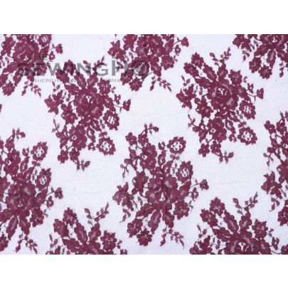 Berry Red Chantilly Lace - manufacturer of premium French laces, Riechers Mareschot