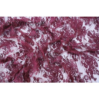 Berry Red Chantilly Lace - manufacturer of premium French laces, Riechers Mareschot