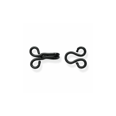 Milwards Hooks & Eyes Brass Black No.1 24 Pieces 