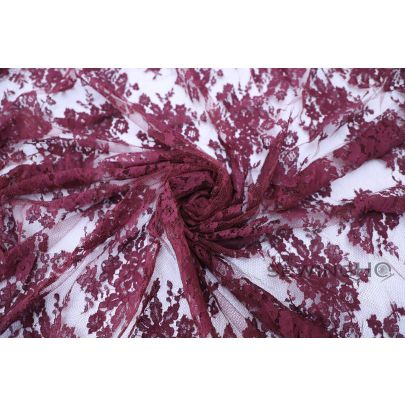 Berry Red Chantilly Lace - manufacturer of premium French laces, Riechers Mareschot