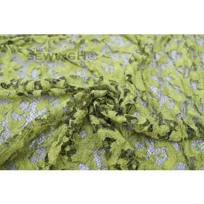 Pickle Green Guipure Lace - Pickle Green Guipure Lace made by the famous mill, Riechers Mascot