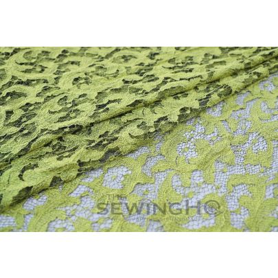 Pickle Green Guipure Lace - Pickle Green Guipure Lace made by the famous mill, Riechers Mascot