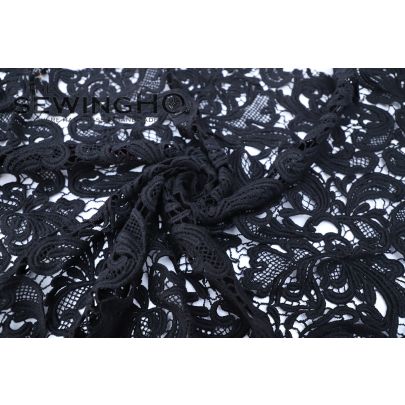 Black Embroidered Guipure Lace - the world-famous house of lace, Sophie Hallette
