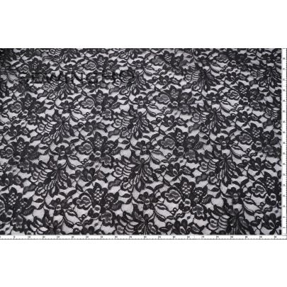 Black Floral Chantilly Lace - well known for its fineness and abundant detail