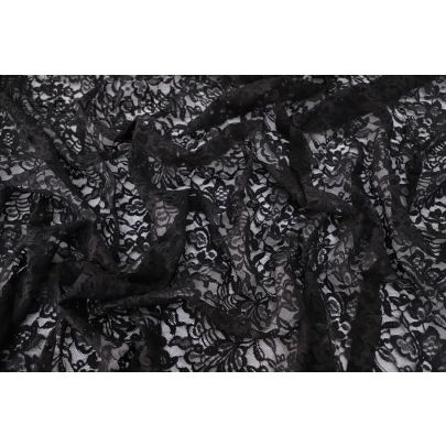Black Floral Chantilly Lace - well known for its fineness and abundant detail