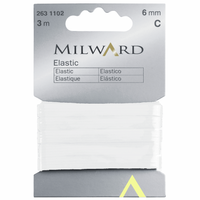 Milwards Elastic: 3m x 6mm: White 