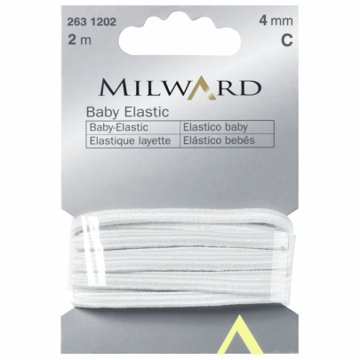 Milwards  Baby Elastic: 2m x 4mm: White