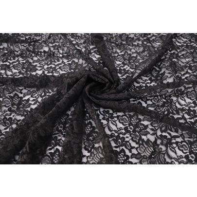 Black Floral Chantilly Lace - well known for its fineness and abundant detail