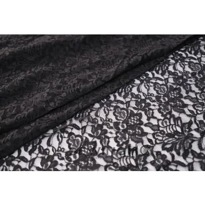 Black Floral Chantilly Lace - well known for its fineness and abundant detail