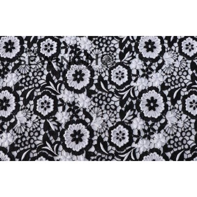 Black and White Guipure Lace - high-quality, black and white French guipure lace