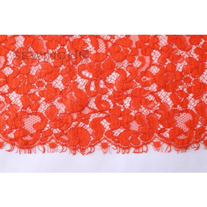 Red Lightweight Guipure Lace - floral pattern from Sophie Hallette