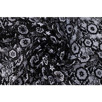 Black and White Guipure Lace - high-quality, black and white French guipure lace