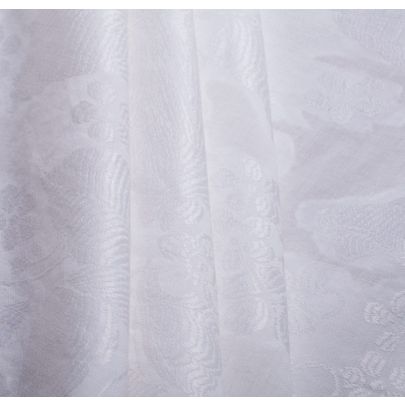 Rayon Polyester Jacquard  White Fabric