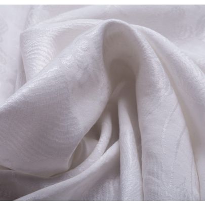 Rayon Polyester Jacquard  White Fabric