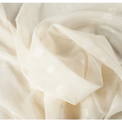White Polyester Jacquard Fabric