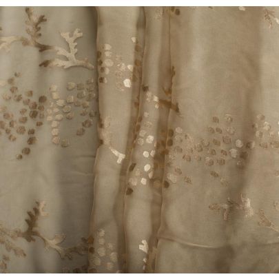 Vintage Designer Silk Devoré Beige Fabric
