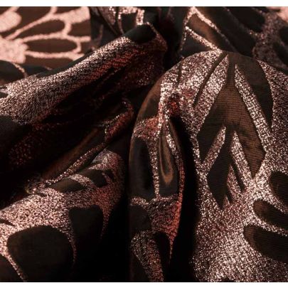 Polyester Metallic Lurex Fabric - Pink/Brown
