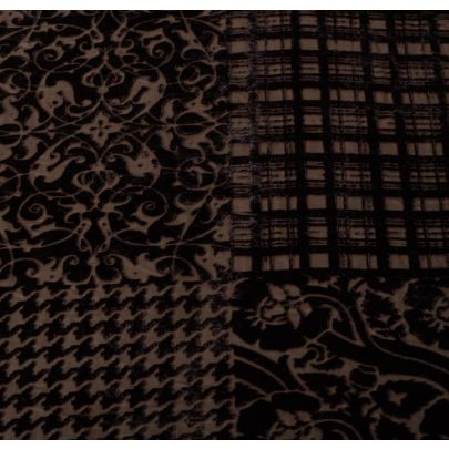 Vintage Designer Silk Devoré Velvet Brown Fabric