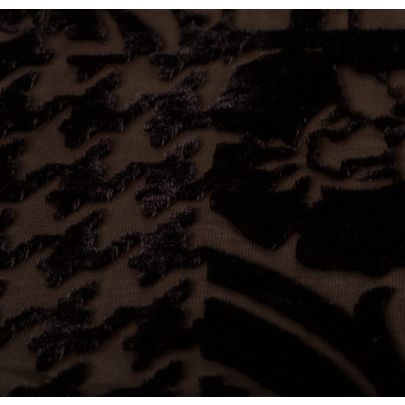 Vintage Designer Silk Devoré Velvet Brown Fabric