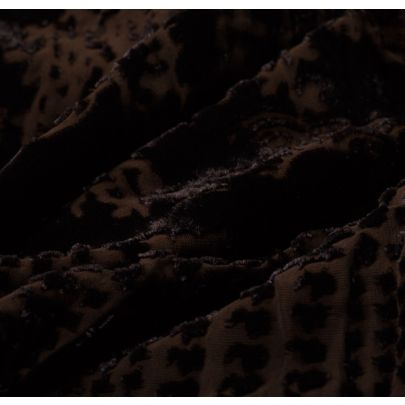 Vintage Designer Silk Devoré Velvet Brown Fabric