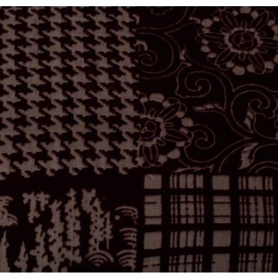 Vintage Designer Silk Devoré Velvet Brown Fabric (sold as 1.5m piece)